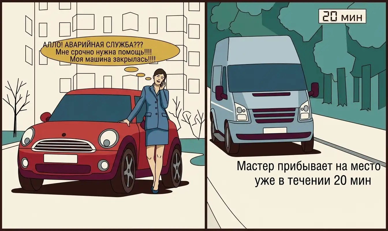 Мастер вскрывает автомобиль